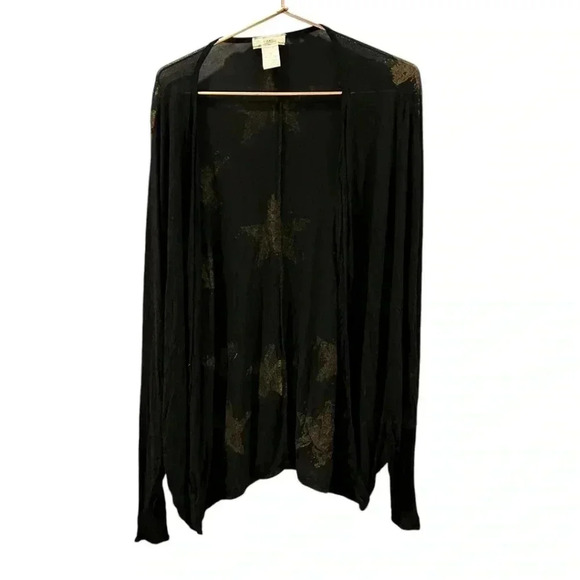 Sheer black cover up sweater with stars size M - Picture 2 of 6